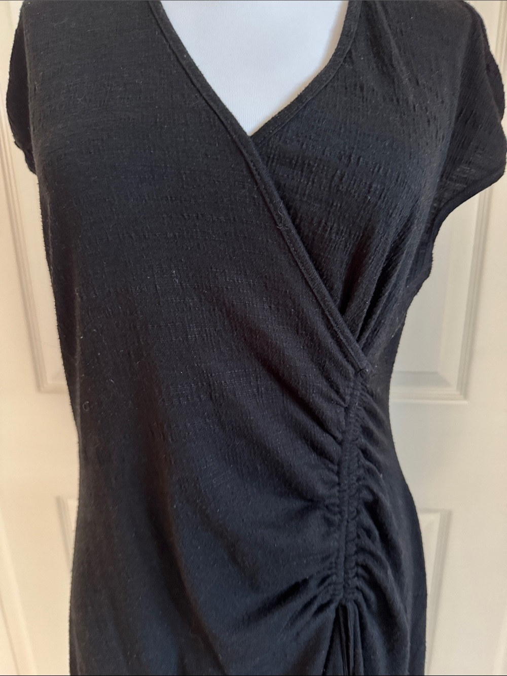 Max Studio Black Maxi Dress with Ruched Side Detail